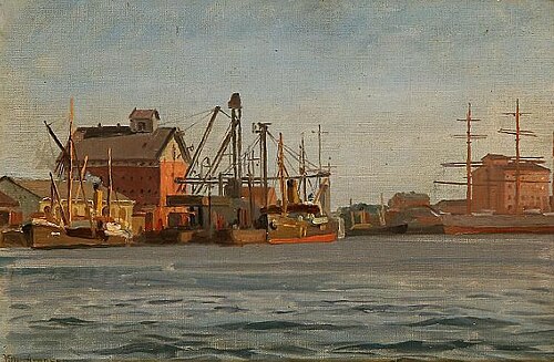 View from Copenhagen Habour., , Vilhelm Arnesen
