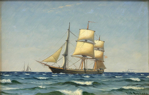 Ships at sea., 1915, Vilhelm Arnesen