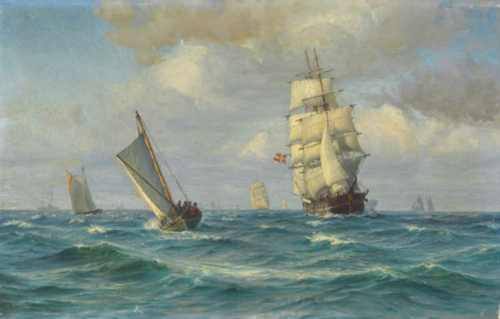 Ships at Sea., 1893, Vilhelm Arnesen