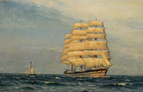 A frigate in the North Sea., 1902, Vilhelm Arnesen