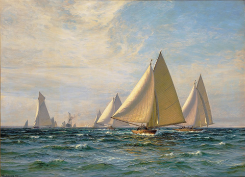 Boat race on the Sound., 1905, Vilhelm Arnesen