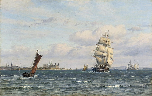 Shipping off Kronborg Castle., 1907, Vilhelm Arnesen
