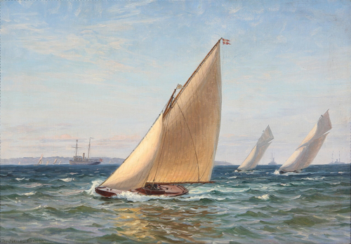 A race on the Sound., 1910, Vilhelm Arnesen