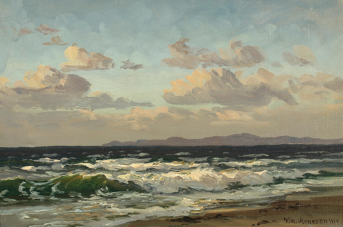 Evening at Hornbæk beach., 1914, Vilhelm Arnesen