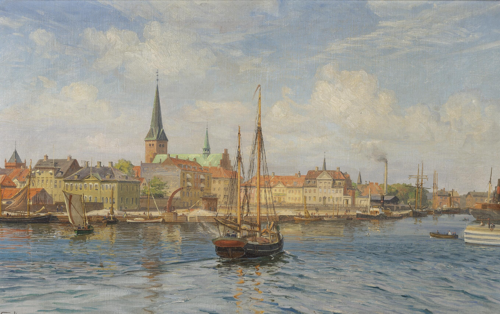 The port of Helsingør., 1922, Vilhelm Arnesen