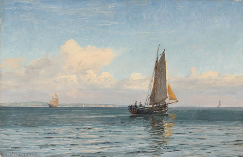 Sailing ships in the Sound off Ven., 1922, Vilhelm Arnesen