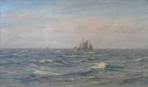 A ketch on the North Sea., 1926, Vilhelm Arnesen