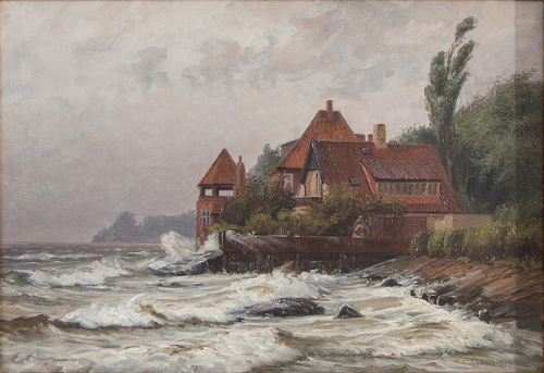 The beach at Elsinore., 1927, Vilhelm Arnesen