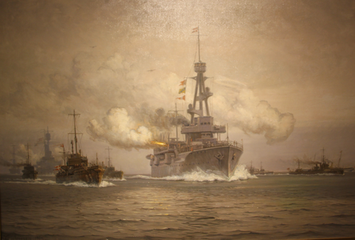 The Danish squadron salutes the King., 1928, Vilhelm Arnesen