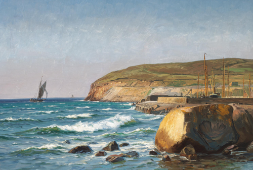At the port of Hammerhavn, Bornholm., 1928, Vilhelm Arnesen