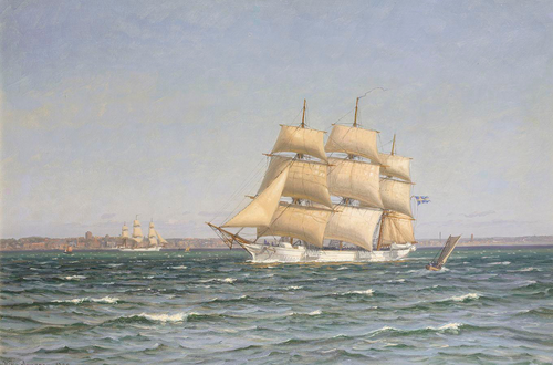 A Swedish ship off the coast., 1929, Vilhelm Arnesen