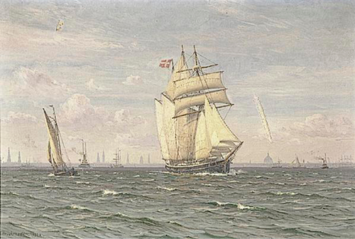 Shipping off Copenhagen., 1929, Vilhelm Arnesen
