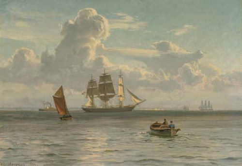 A Danish barque in the Channel, 1934, Vilhelm Arnesen
