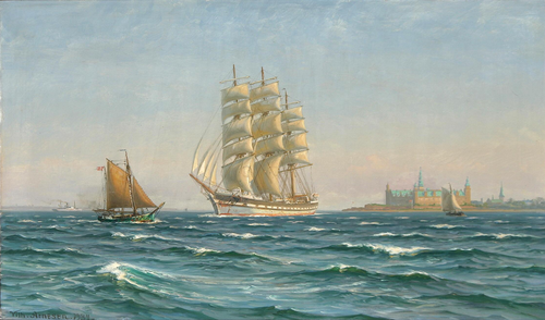 A summer day in the Sound near Kronborg Castle., 1934, Vilhelm Arnesen