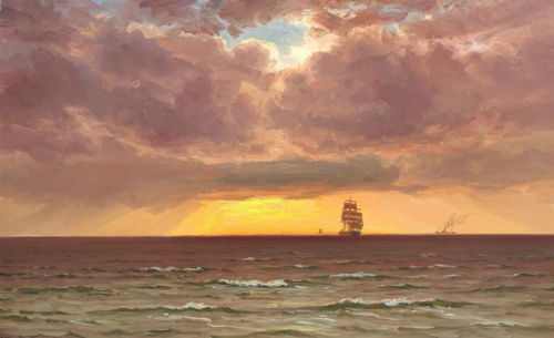 Thunder approaching at sunset., 1943, Vilhelm Arnesen