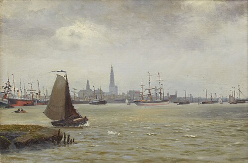 Vessels on the Meuse River., 1891, Vilhelm Arnesen