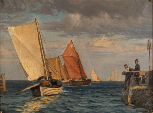 At the pier., 1915, Vilhelm Arnesen