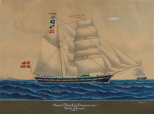 Ship portrait, Hanne of Thurø., 1879, Vilhelm Arnesen