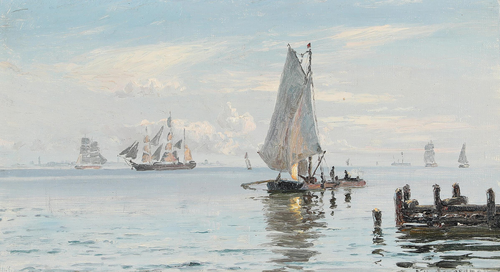 Seascape with ships., 1915, Vilhelm Arnesen