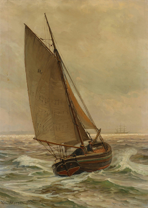 Study of an old yacht., 1932, Vilhelm Arnesen