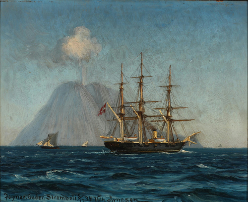 Dagmar off Stromboli., 1894, Vilhelm Arnesen