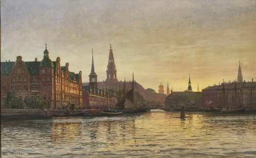 View from Copenhagen habour., 1944, Vilhelm Arnesen