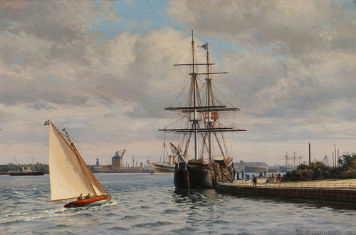 A view of Copenhagen Harbour., 1903, Vilhelm Arnesen