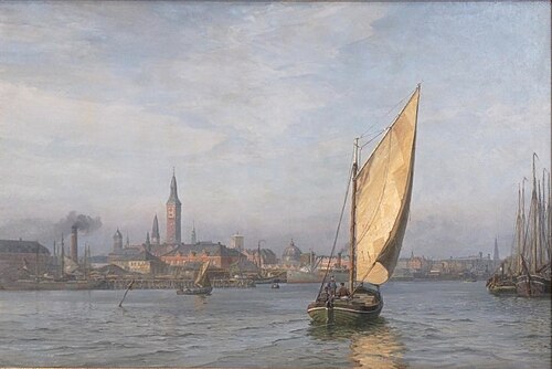 Large Harbor Scene, 1915, Vilhelm Arnesen