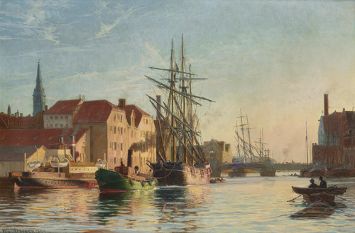 Copenhagen harbour., 1895, Vilhelm Arnesen