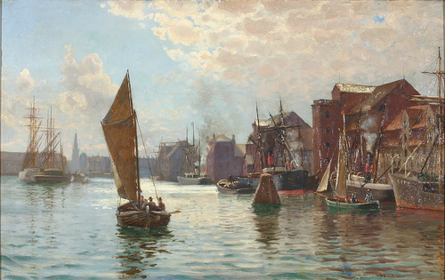 The port of Copenhagen., 1885, Vilhelm Arnesen