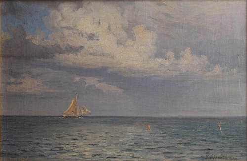 A cutter at sea., 1890, Vilhelm Arnesen