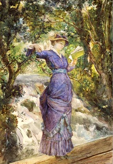 Girl Reading by a Waterfall, 1984, Marie Bashkirtseff