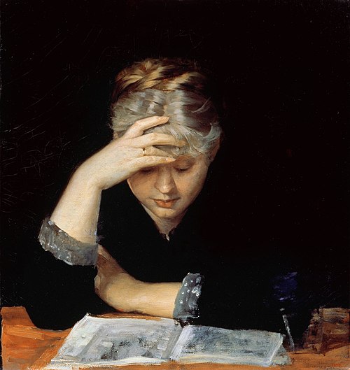 At a book, 1882, Marie Bashkirtseff