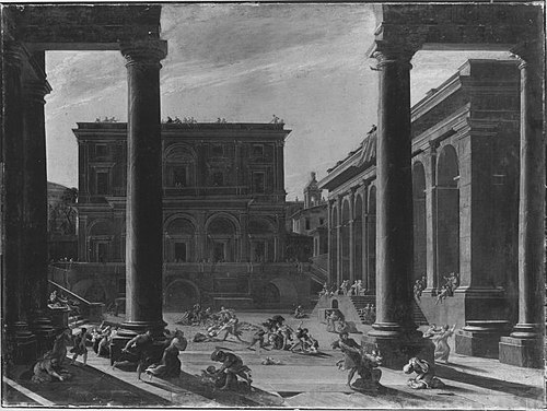 Architektur mit Bethlehemitischem Kindermord, 1637, Viviano Codazzi