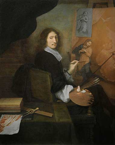 Portrait de Nicolas Mignard peignant une Annonciation, 1650, Nicolas Mignard