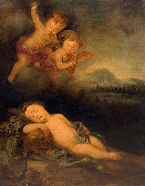 The Infant Christ Asleep on the Cross (after Bartolomé Esteban Murillo), 1858, Mary Baker
