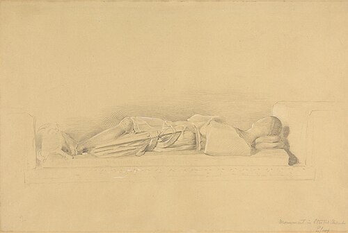 Effigy of a Crusader, Stisted Church, 1860, George Richmond