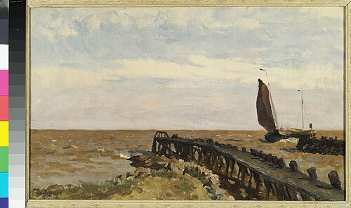 Broekerhaven (nabij Enkhuizen) (Havenhoofd met vissersboot)., 1910, Willem Bastiaan Tholen