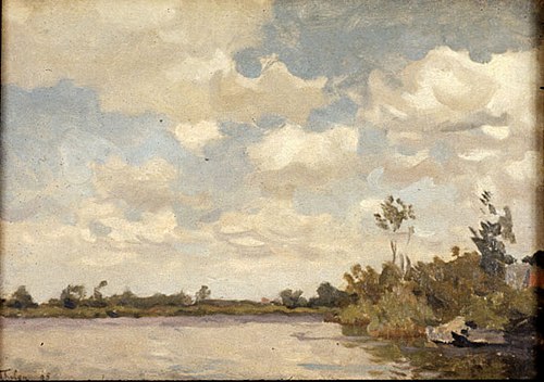 VERVALLEN (retour eigenaar) Oeverlandschap,, 1905, Willem Bastiaan Tholen