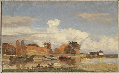 Vaart met boten (Enkhuizen)., 1915, Willem Bastiaan Tholen