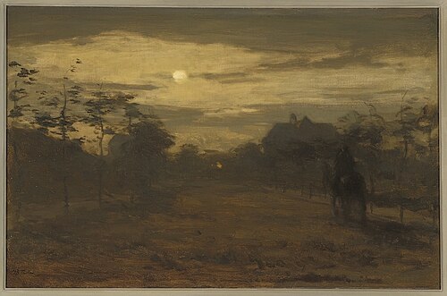(Maan)landschap met jagertje., 1922, Willem Bastiaan Tholen