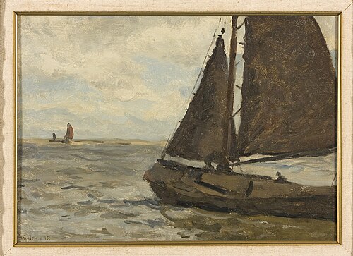 Zeilende botter, 1918, Willem Bastiaan Tholen