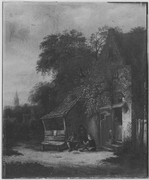 Bauernhaus unter Bäumen, 1665, Roelof van Vries