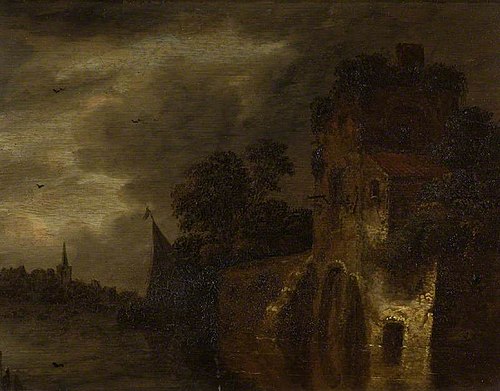A Tower beside a river, , Roelof van Vries