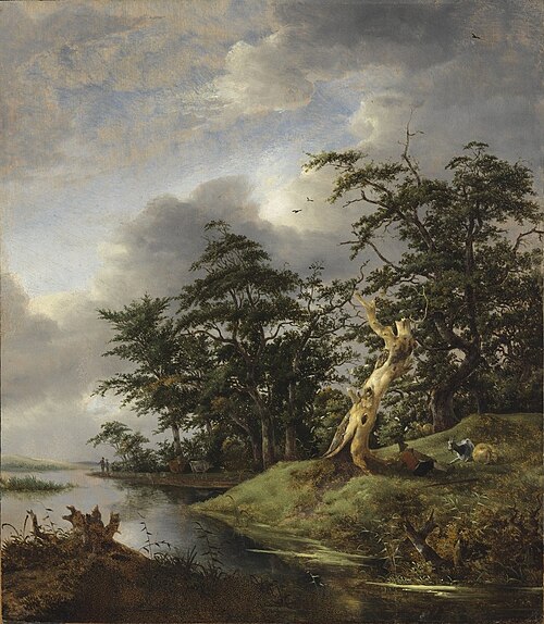 Wooded Landscape with a River, , Roelof van Vries