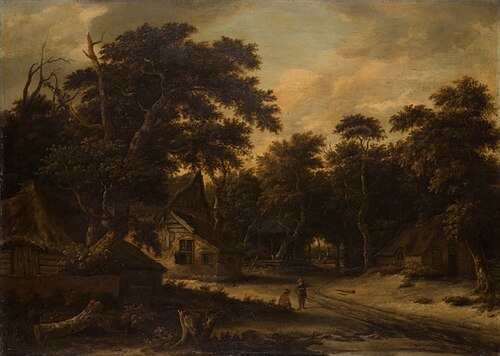 Several Peasant Huts in a Woods, 1660, Roelof van Vries