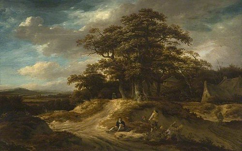 Travellers at the Edge of a Village, 1665, Roelof van Vries