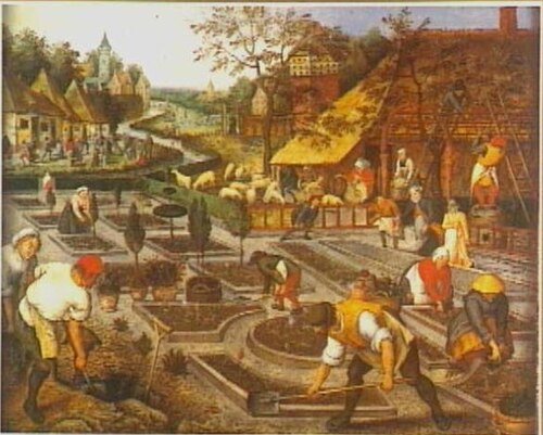 Spring: planting flower beds, 1627, Pieter Brueghel le Jeune