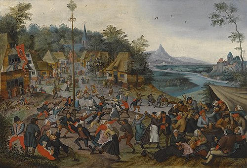 The kermesse of Saint George with the dance around the maypole, 1620, Pieter Brueghel le Jeune
