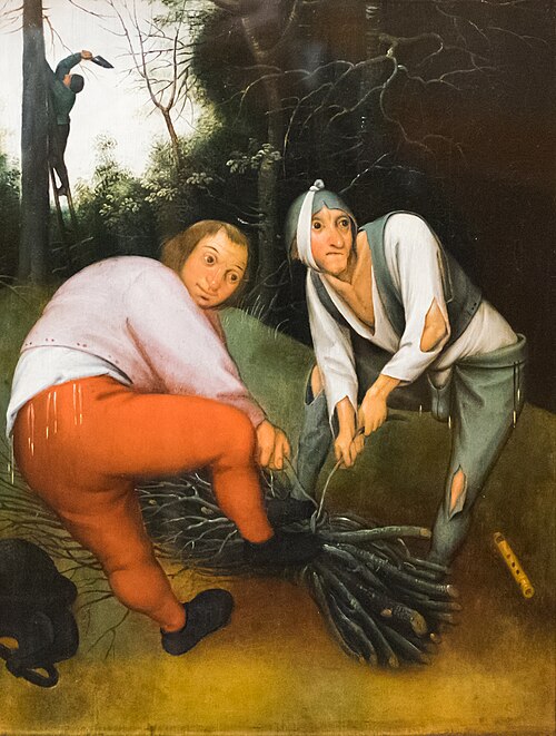 Two peasants binding faggots, 1620, Pieter Brueghel le Jeune